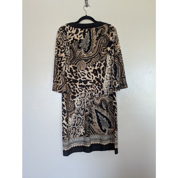Chicos Shift Dress Womens Small Animal MIxed Print Stretchy Knee‎ Length Preppy - Picture 6 of 8